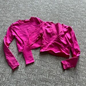 BUNDLE of 2 Pink Long Sleeve Workout Tops